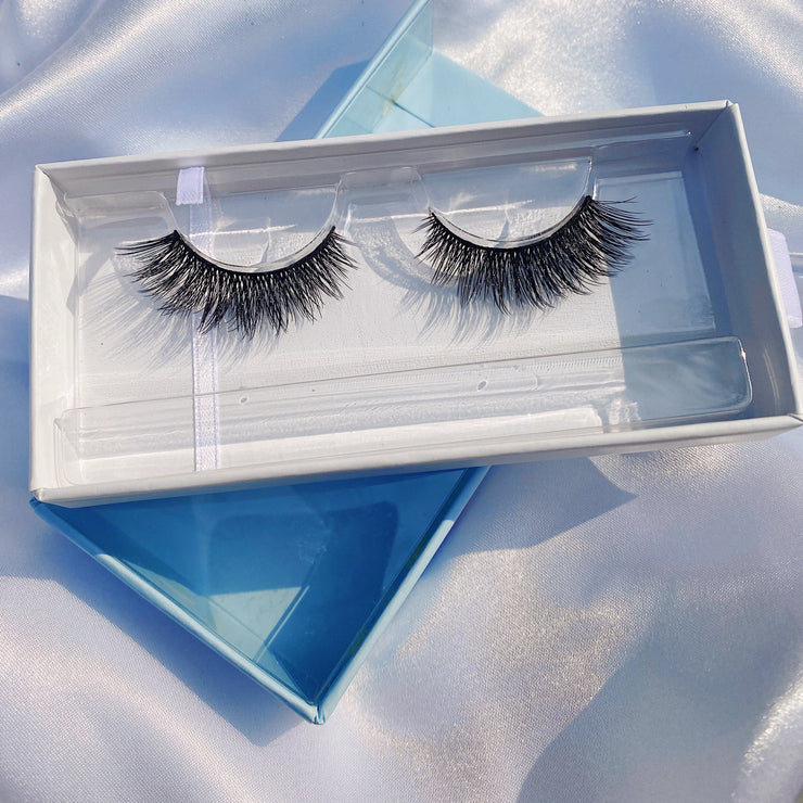 Blue makeup packaging makeup eyelashes false lashes falsies natural makeup dramatic glam makeup packaging